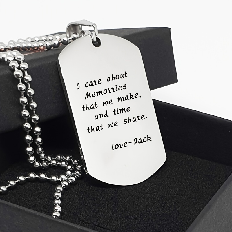 Custom Men's Army Dog Tag Pendant Identity Necklace Engraved Stainless Steel